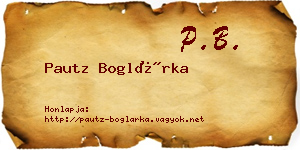 Pautz Boglárka névjegykártya